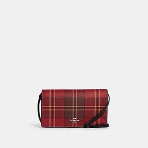 Coach Burgundy and Black Plaid Shoulder Bag